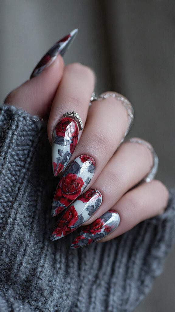stiletto nails pin style with the 16k