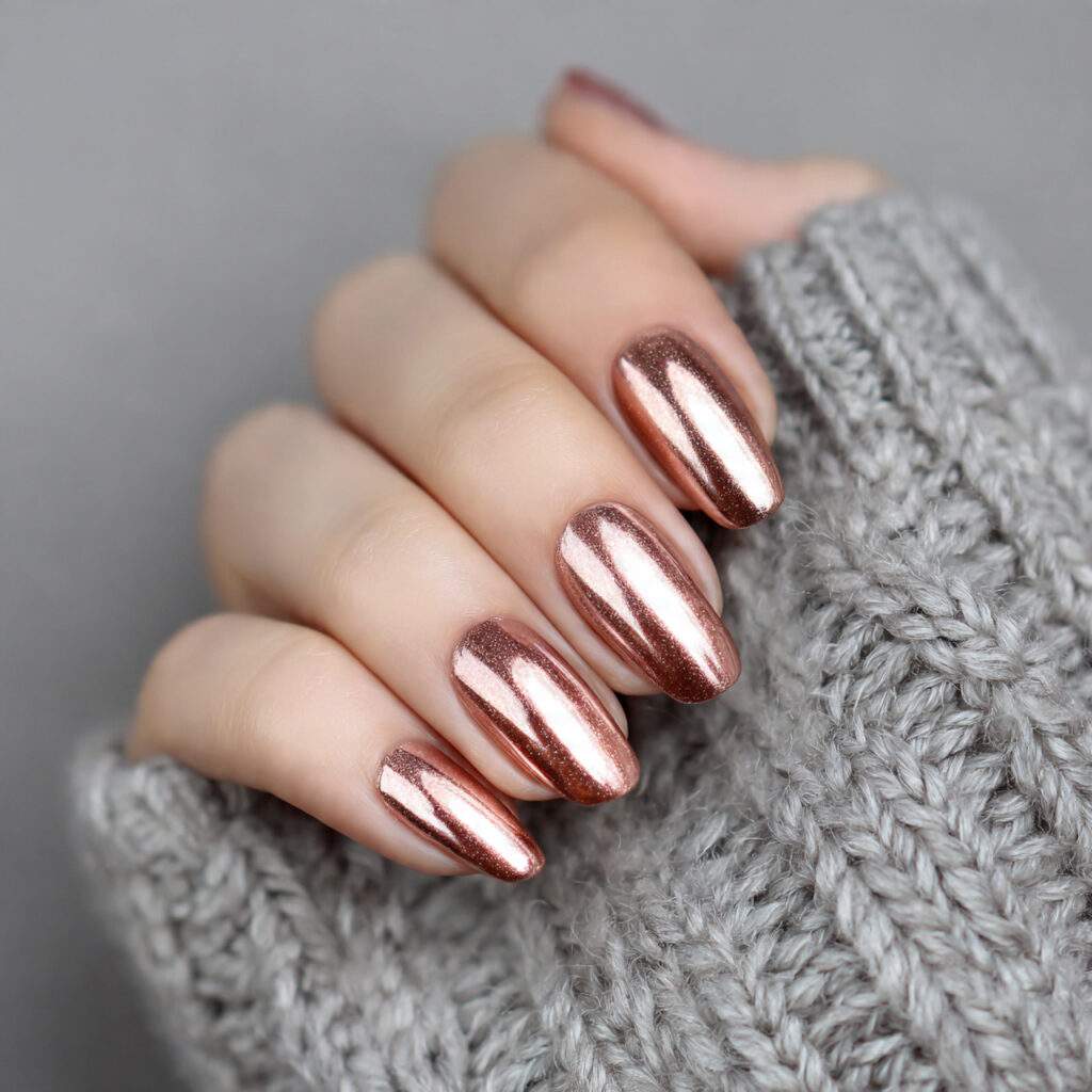 stylish feminine nail image for rose gold