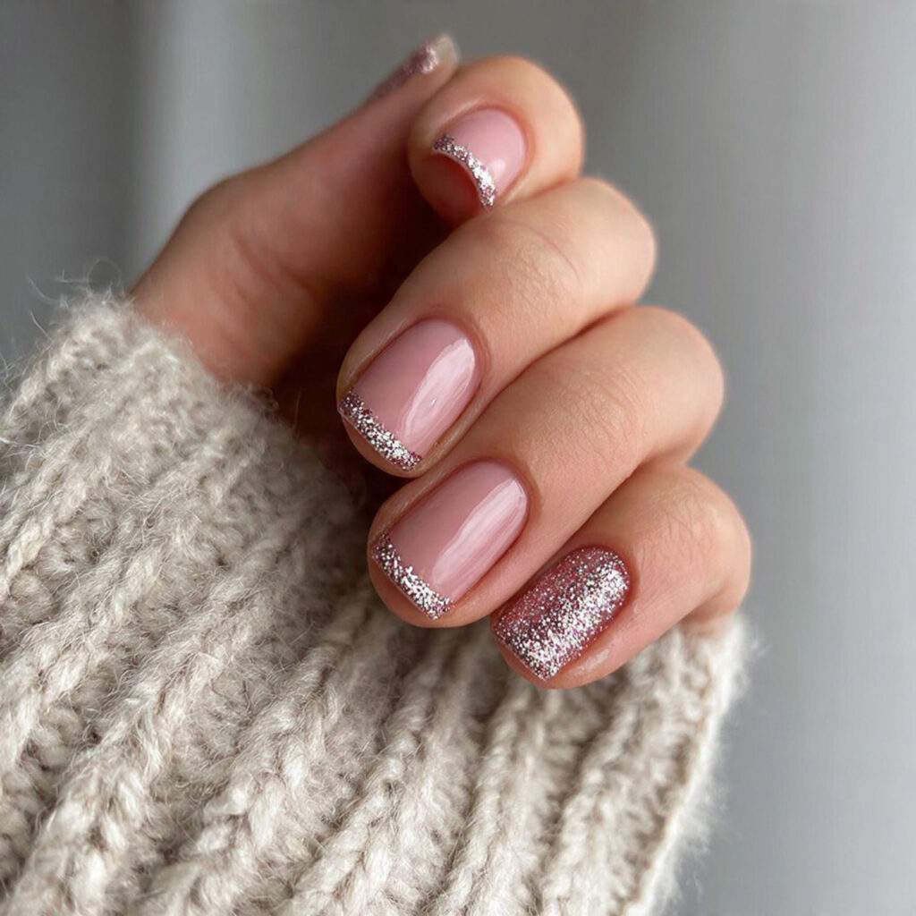 subtle glitter tip january nail designs add
