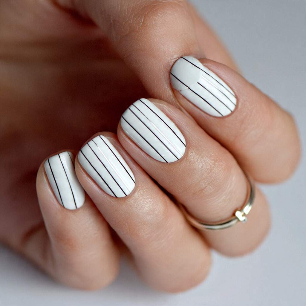 subtle vertical line nails add a clean