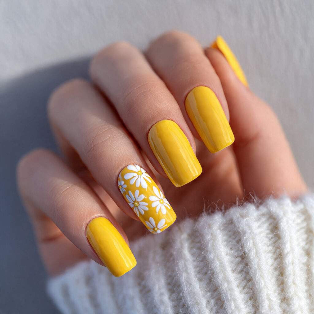 sunny yellow nails bring a bright and