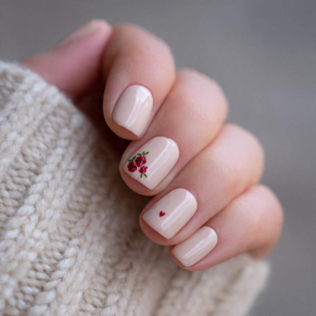 tiny heart near the cuticle adds a