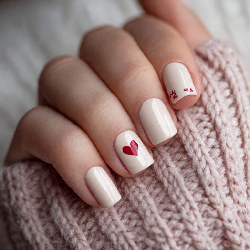 tiny heart placed on the side of