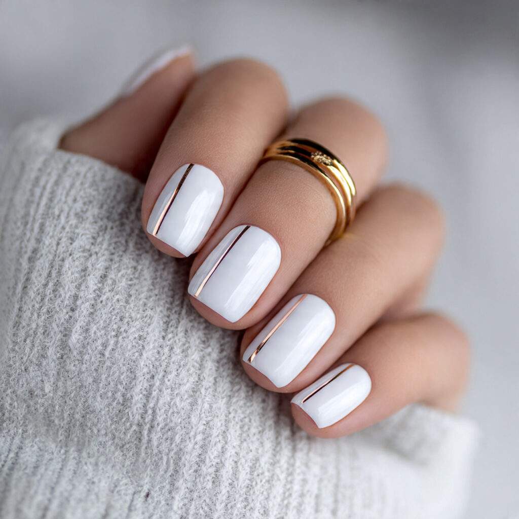 white nails with accents feel modern and 1