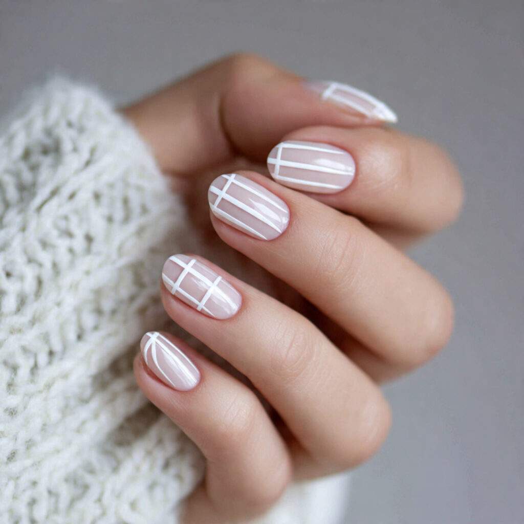 white negative space nails look stylish and