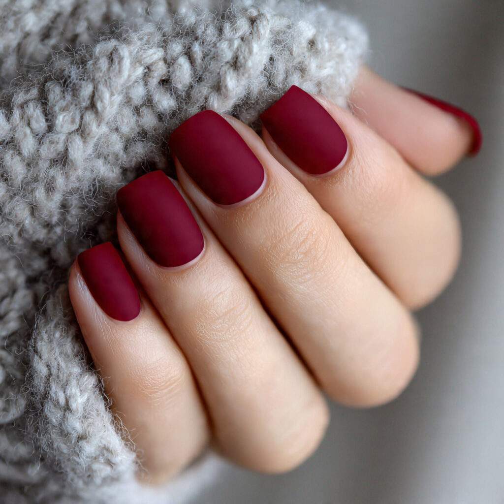 wine red valentine nails feel warm and