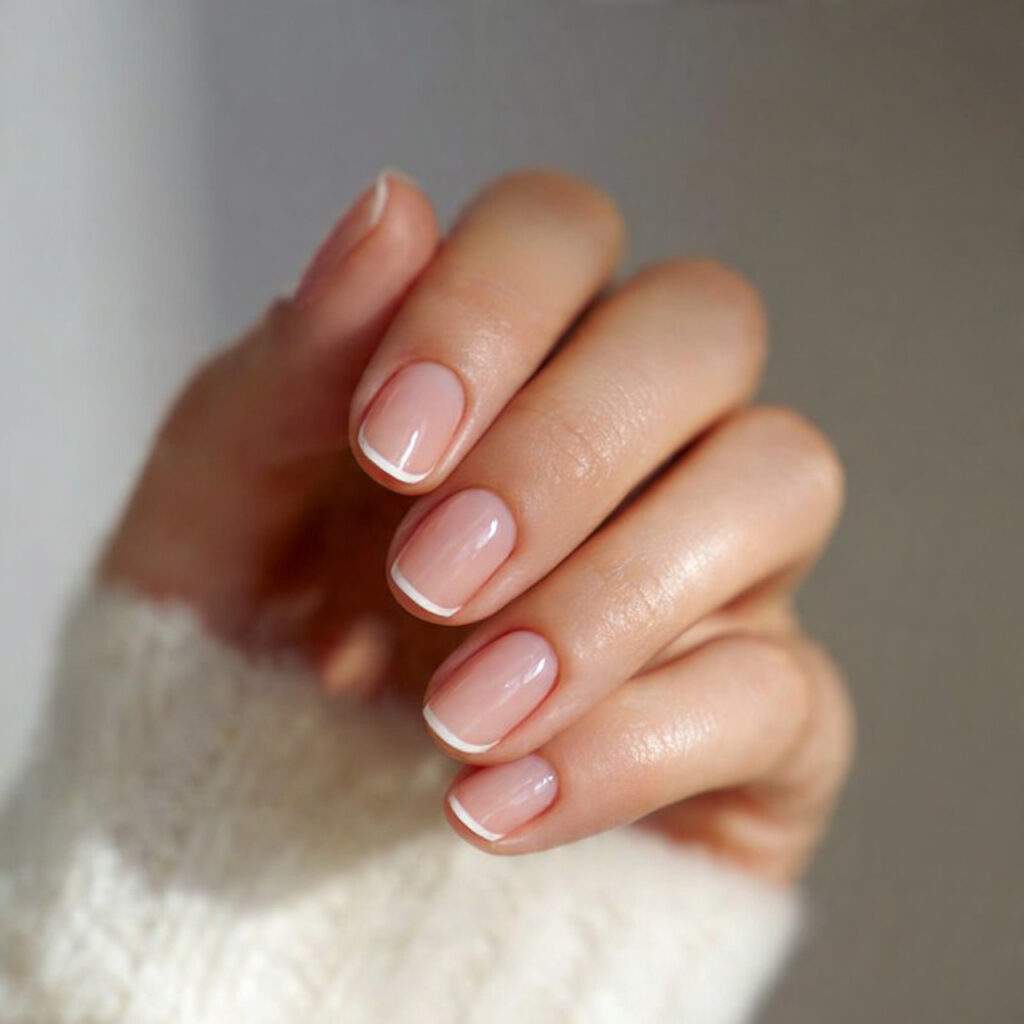 Blush Pink with White Tips