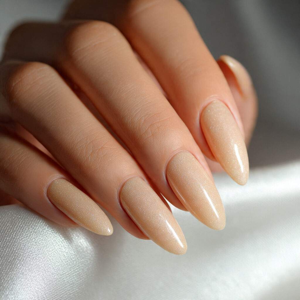 image of nails in soft champagne tone with gentle