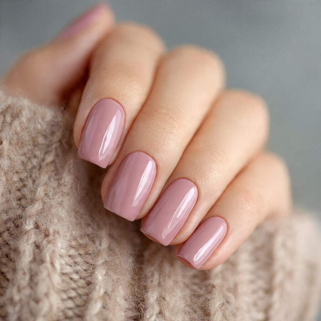 image of nails painted muted dusty rose smooth app