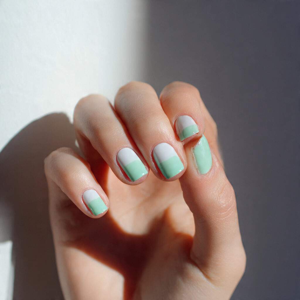 Mint and White Alternating