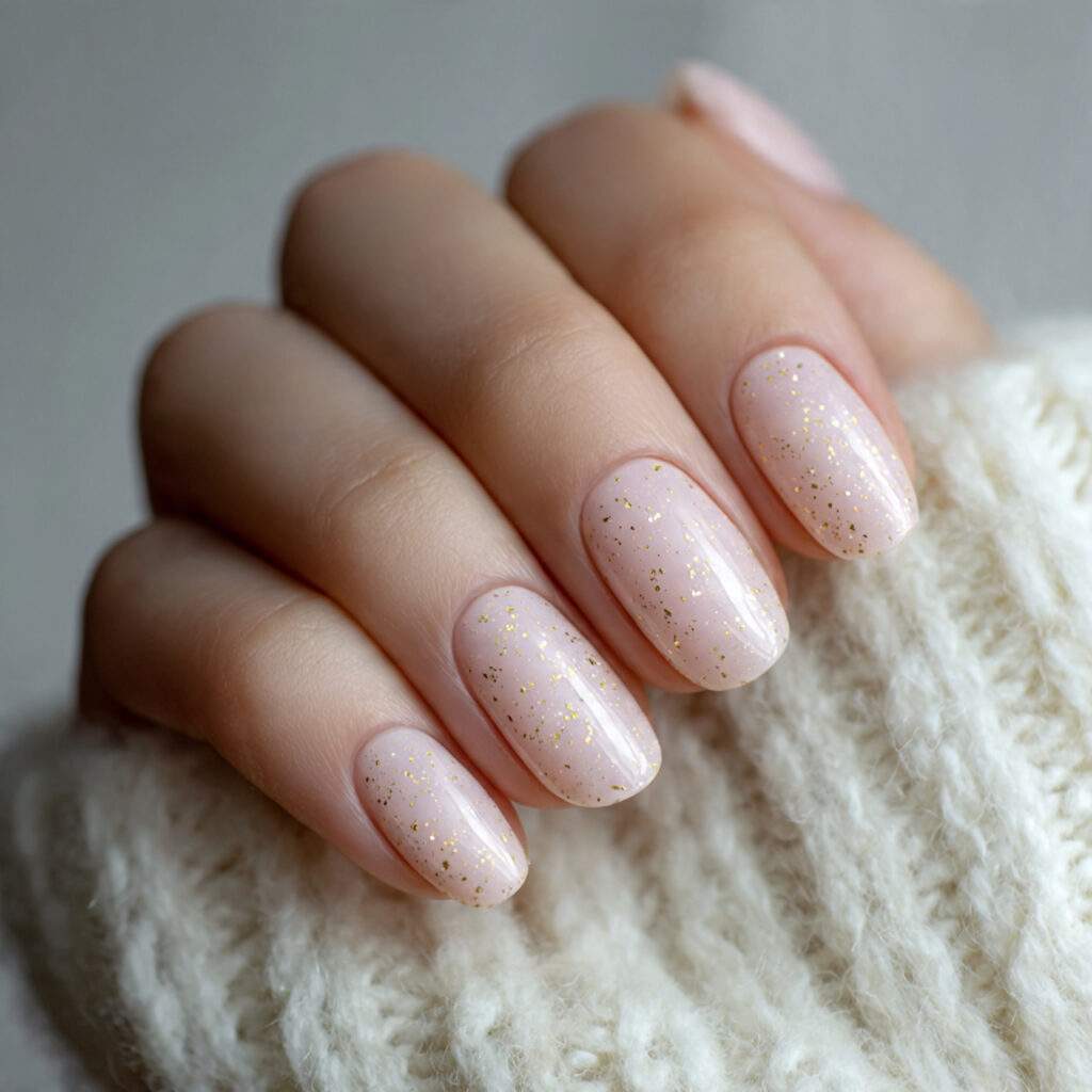 Pale Pink with Gold Flecks