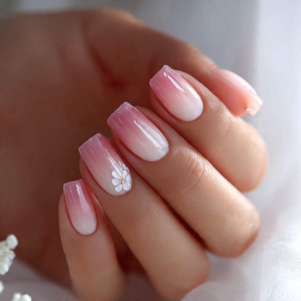 Pastel Gradient With Floral Accent