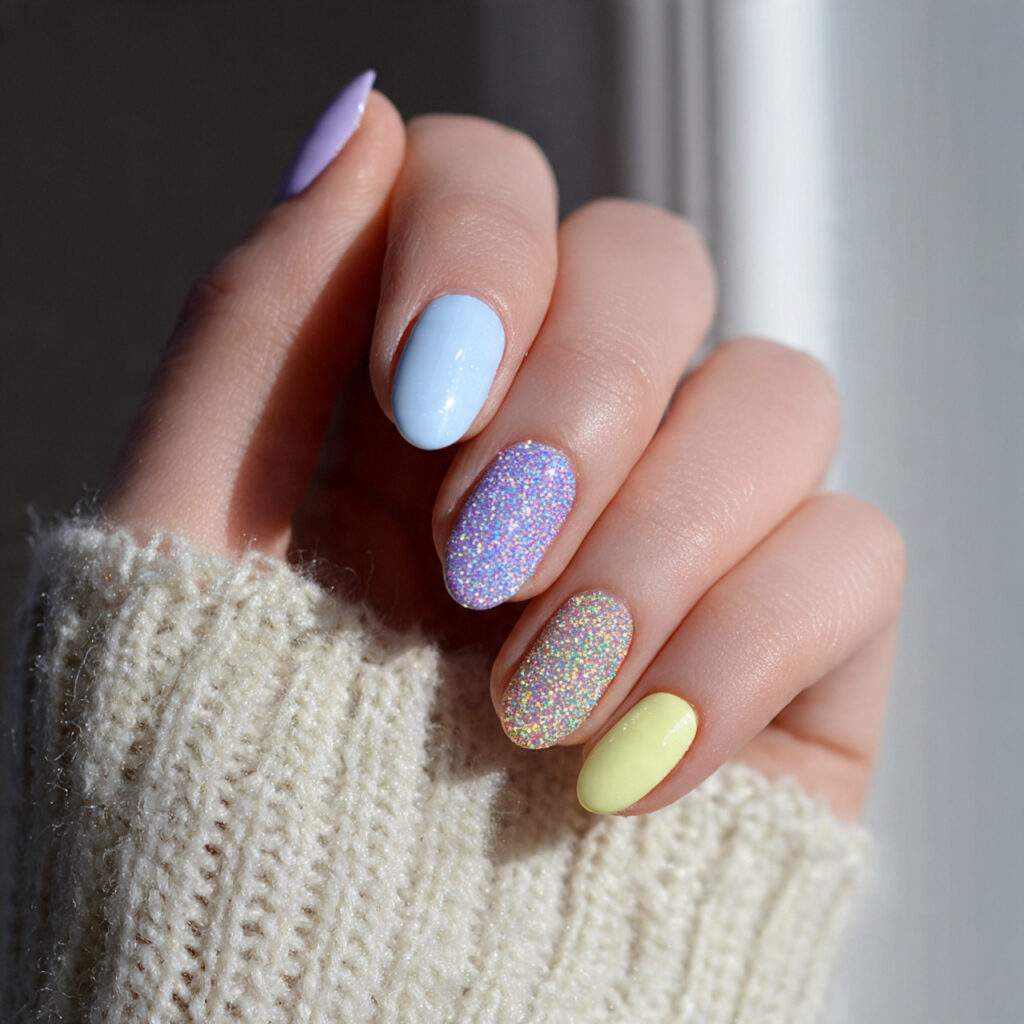 Single Accent Glitter Nail