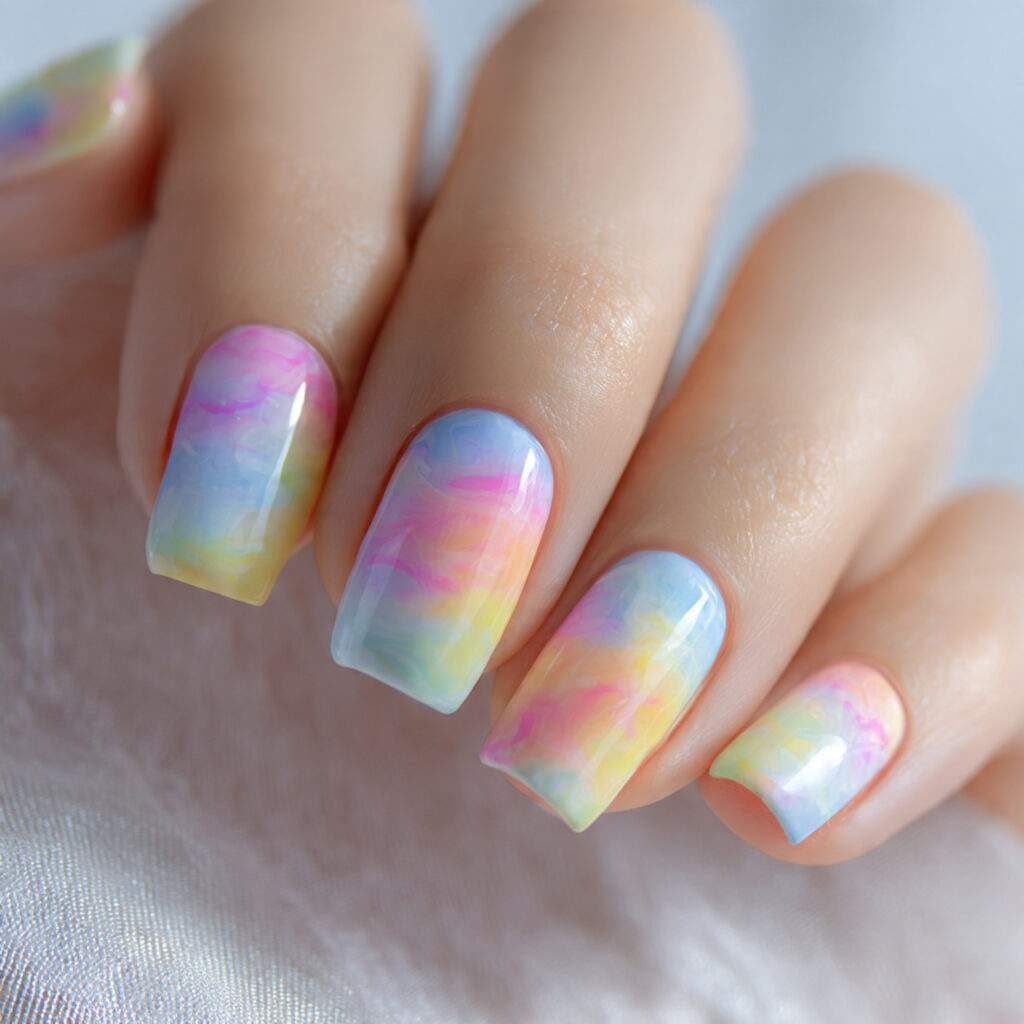 Tie-Dye Pastel Nails
