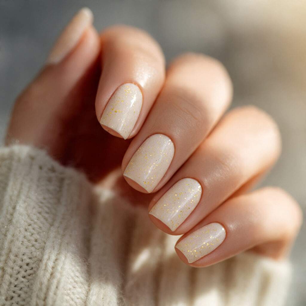 Warm Ivory with Gold Flecks