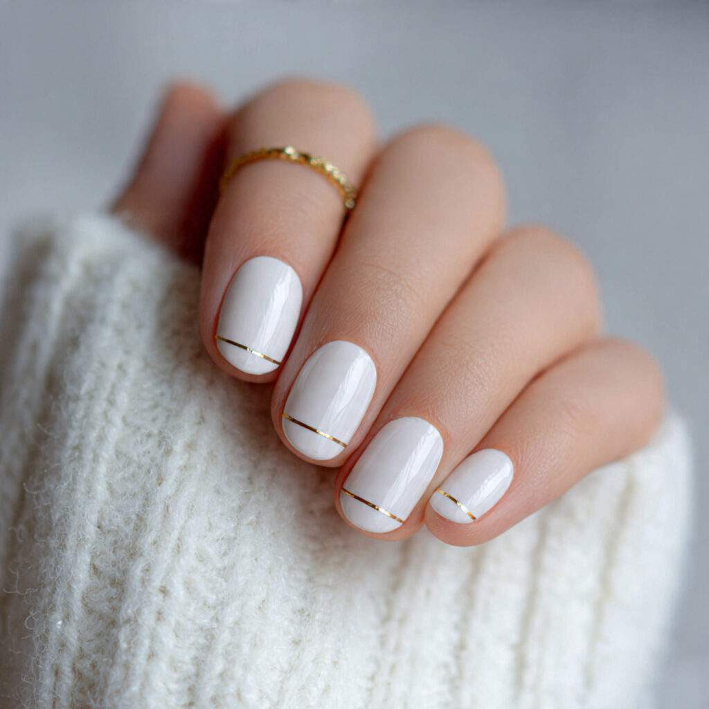 White with Thin Gold Detail