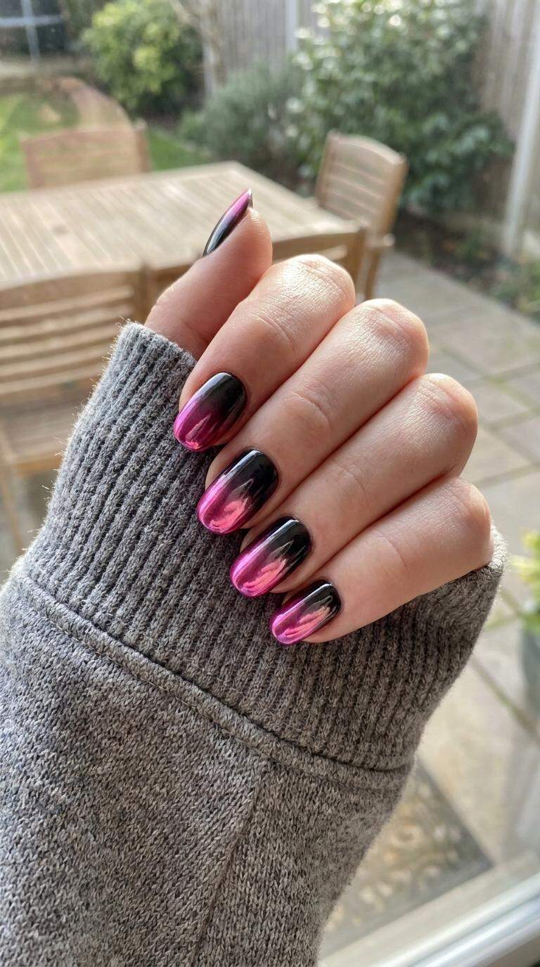 Black and Bright Pink Chrome