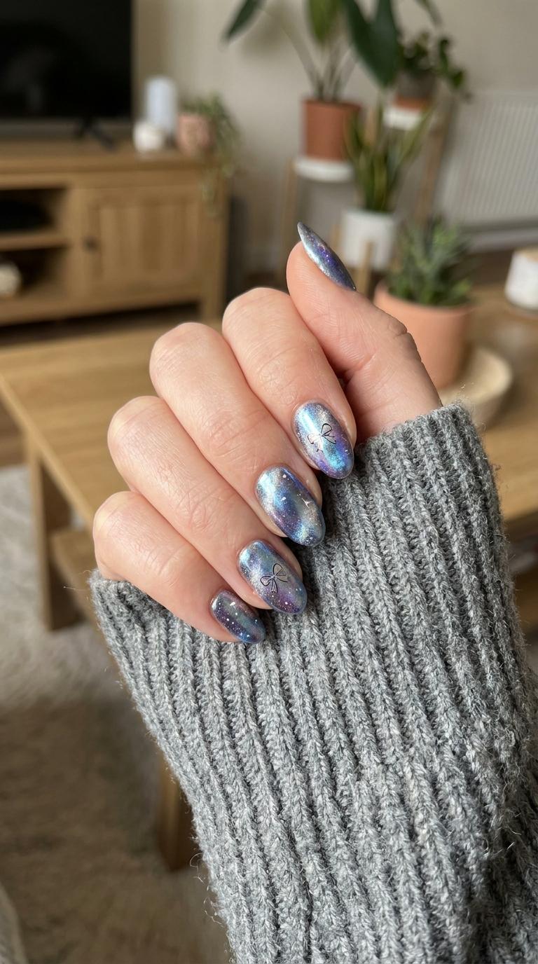 16 Best Navy Blue Y2K Chrome Nail Design Inspiration