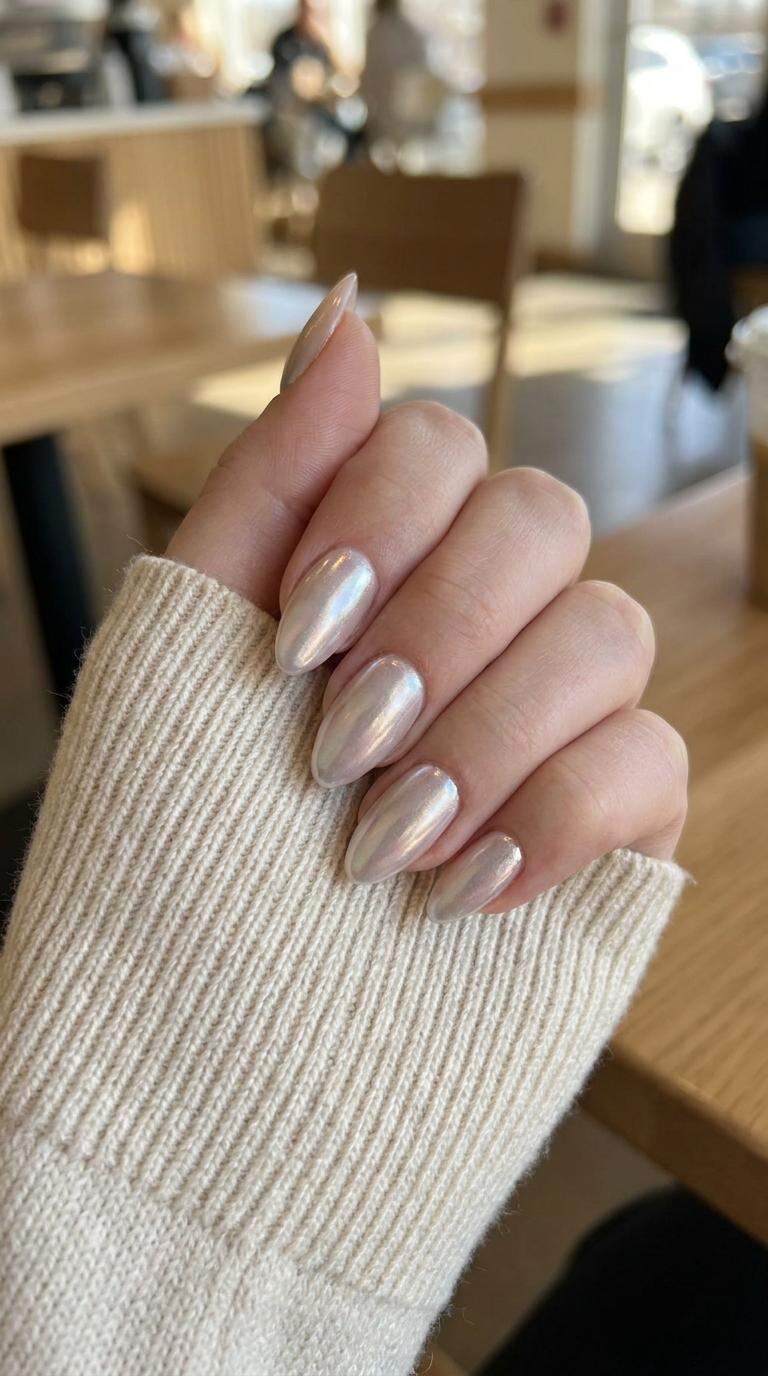 Chrome Pearlized Nails