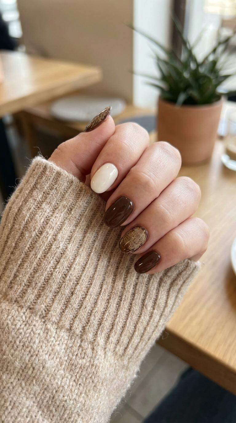 Coconut Shell Accent Nails