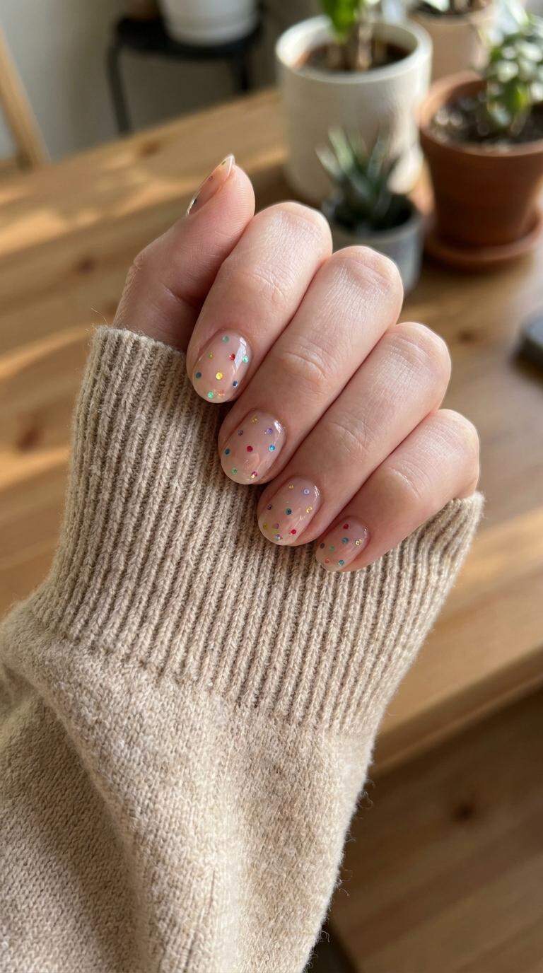 Glitter Dot Nails