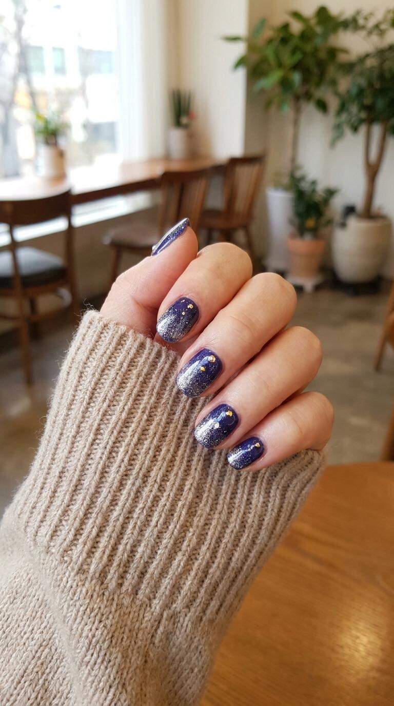 Glittery Studded Nails