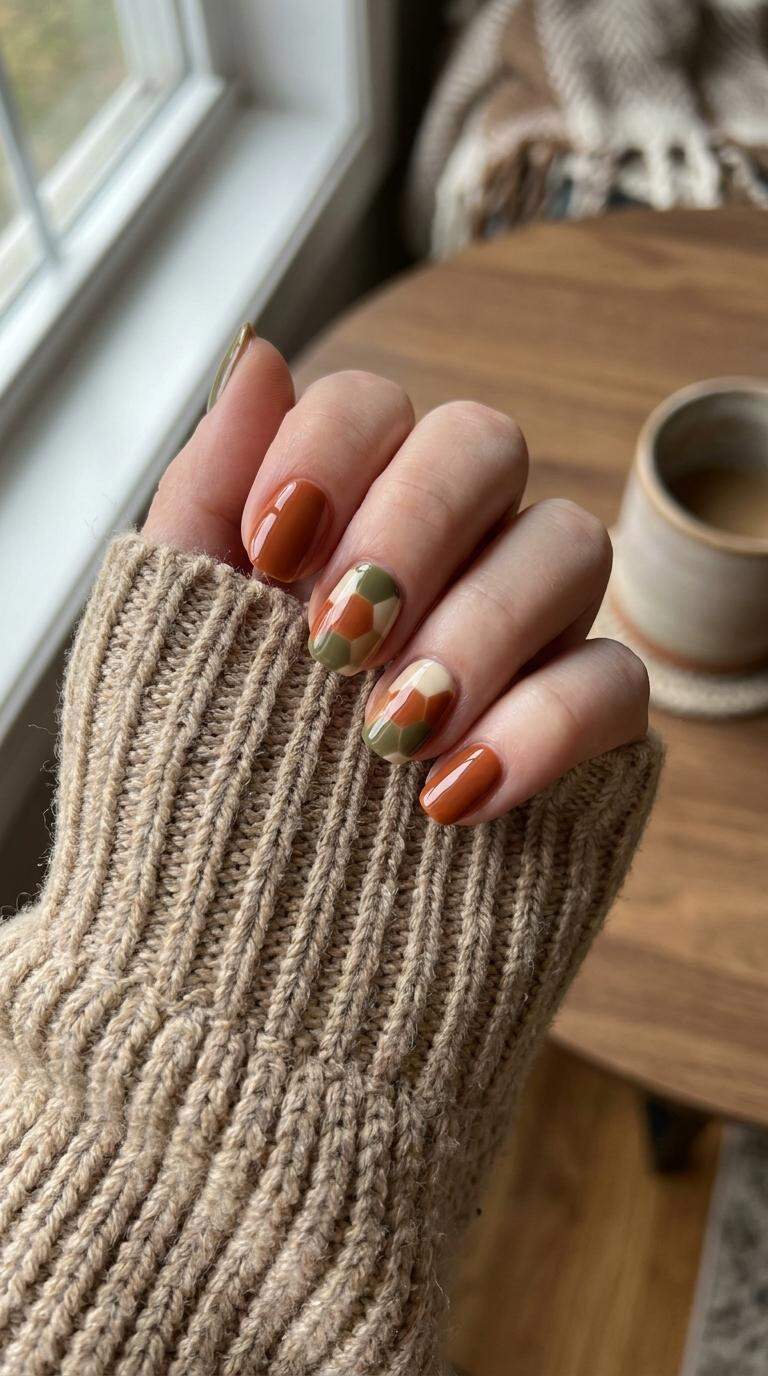 Hexagon Pattern Manicure