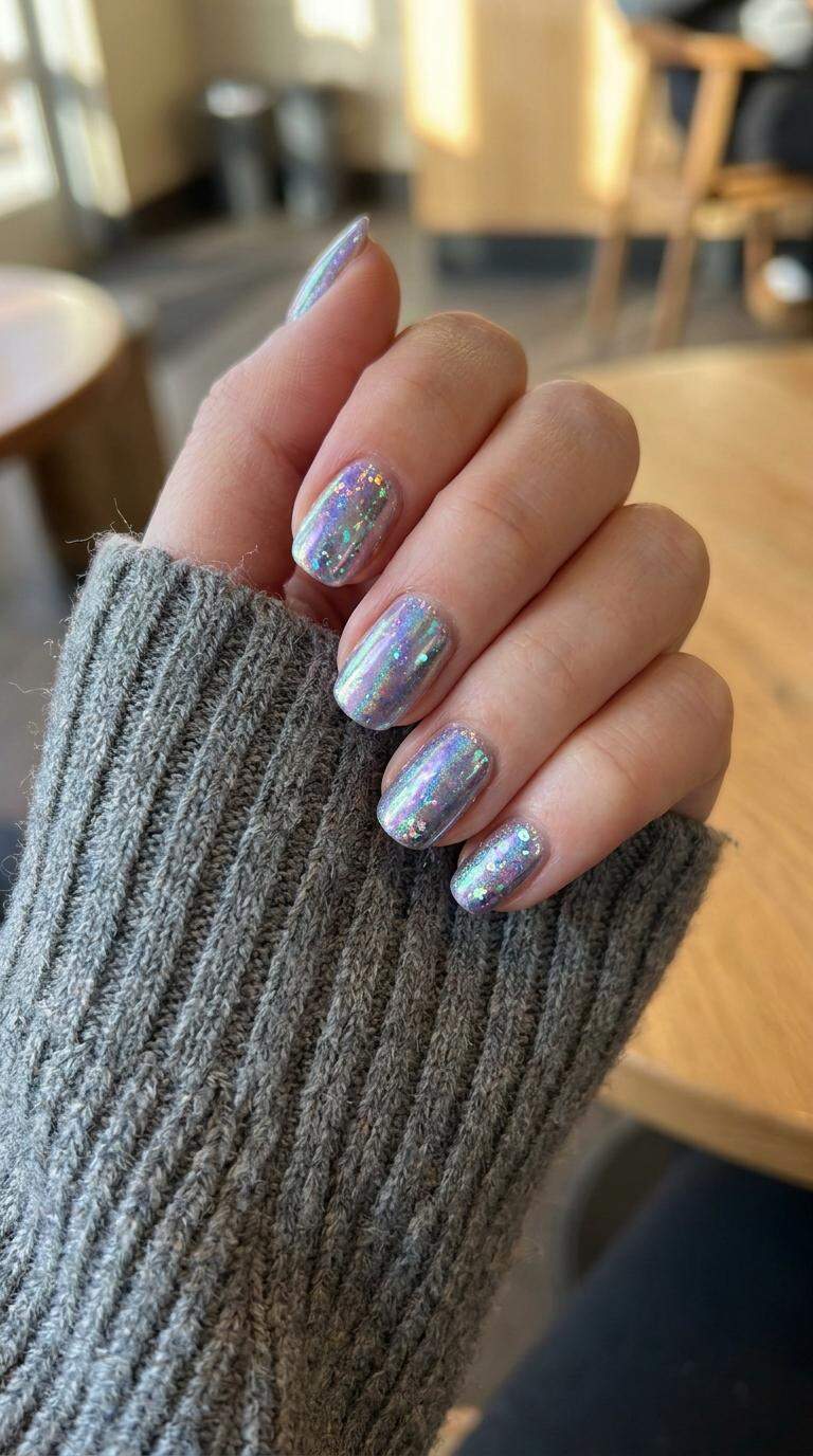 Holographic Chrome Glitter Accents