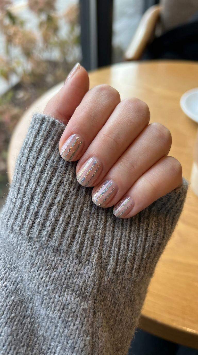 Holographic Glitter Striping