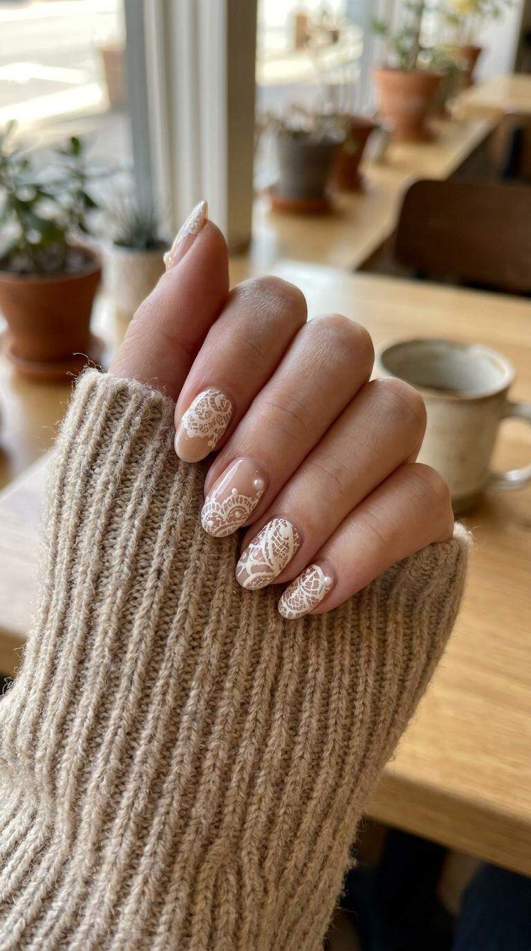Lace Pattern Nail Art
