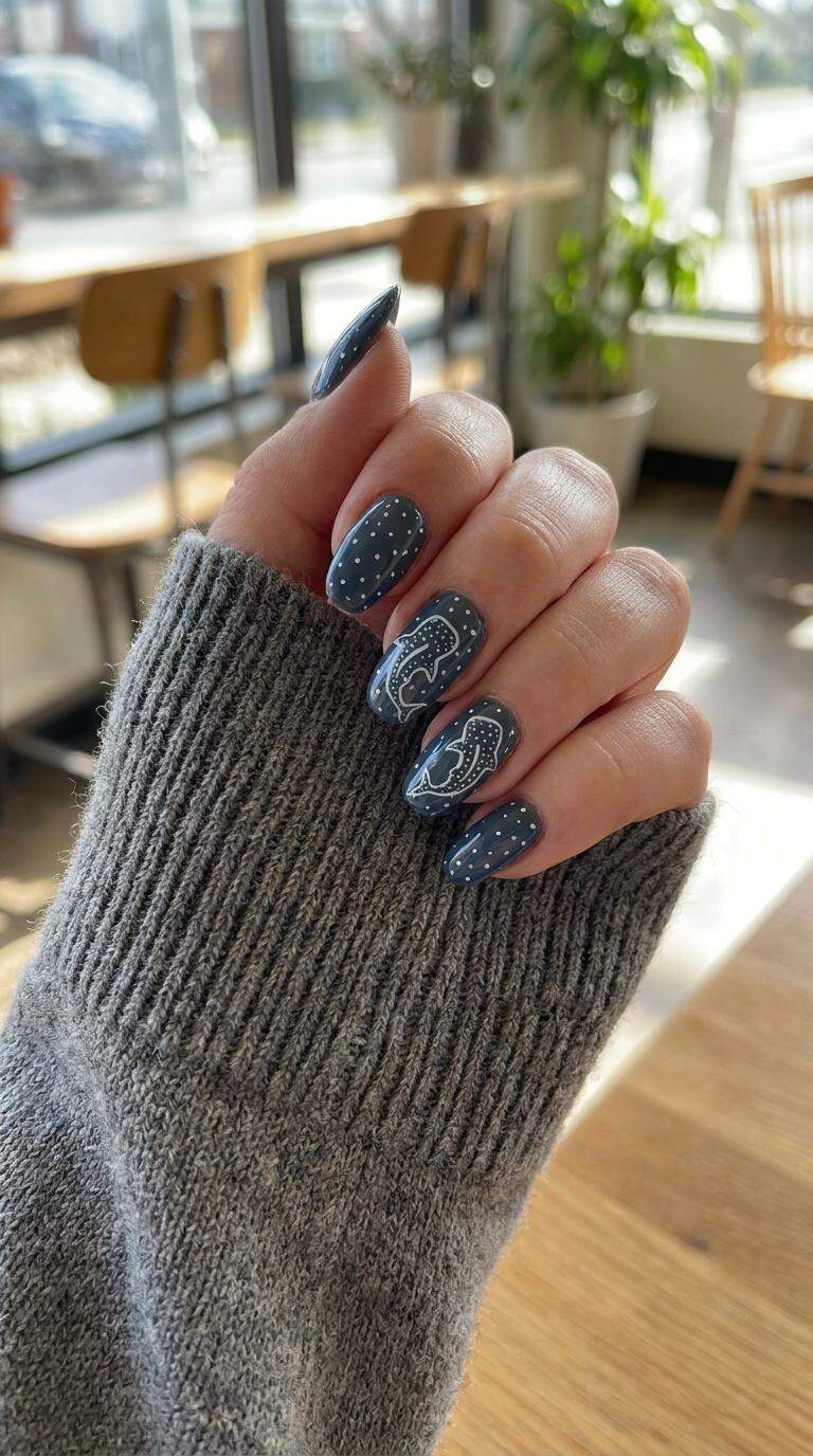 Whale Shark Acrylic Nail Art