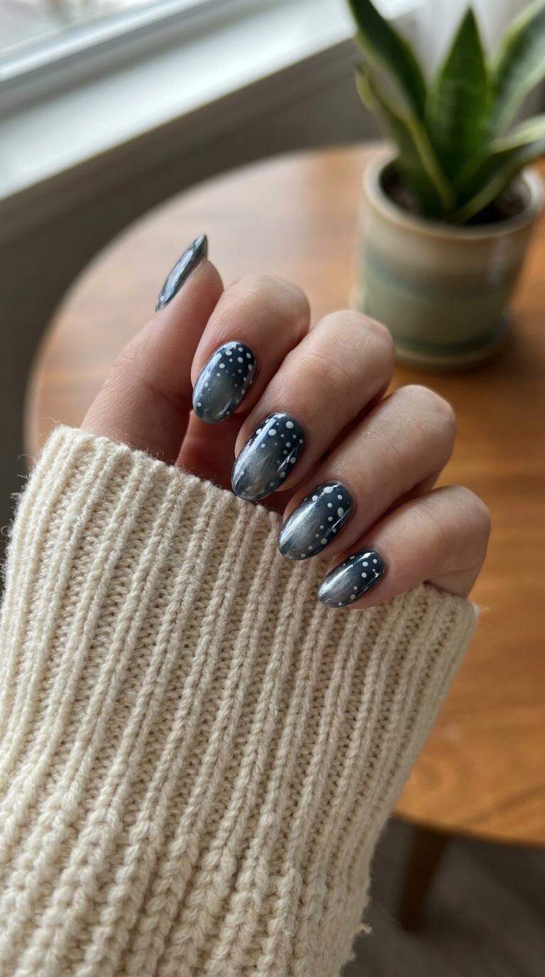 Whale Shark Chrome Nail Art