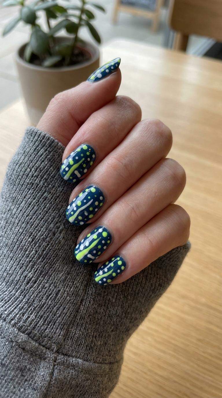 Whale Shark Nails with Neon