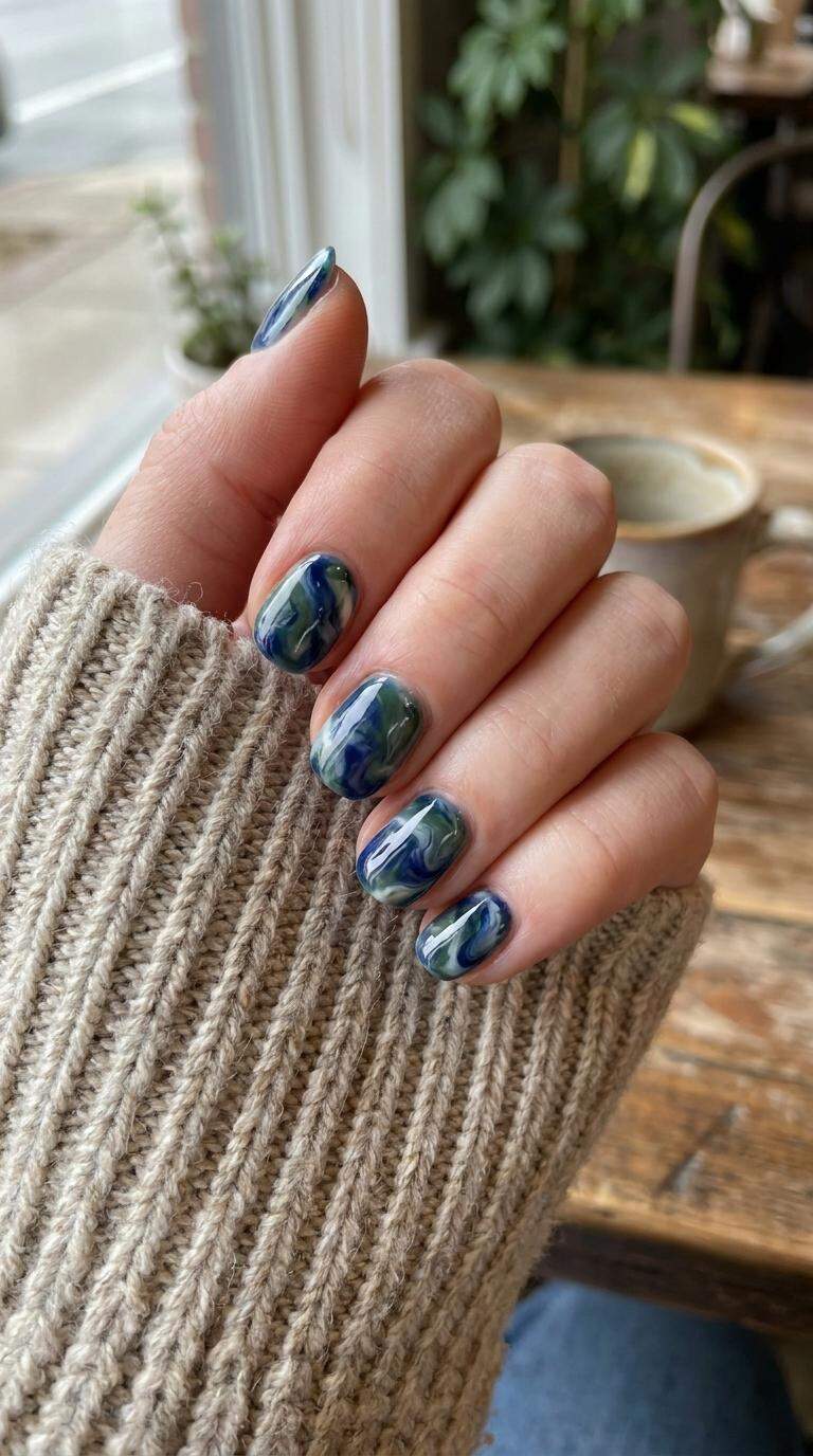Blueberry Green Marbled