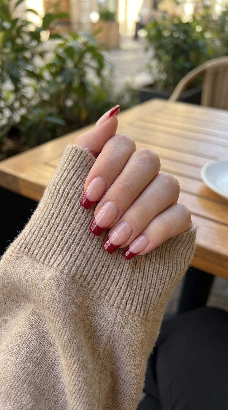 Bold Red Tip Nails