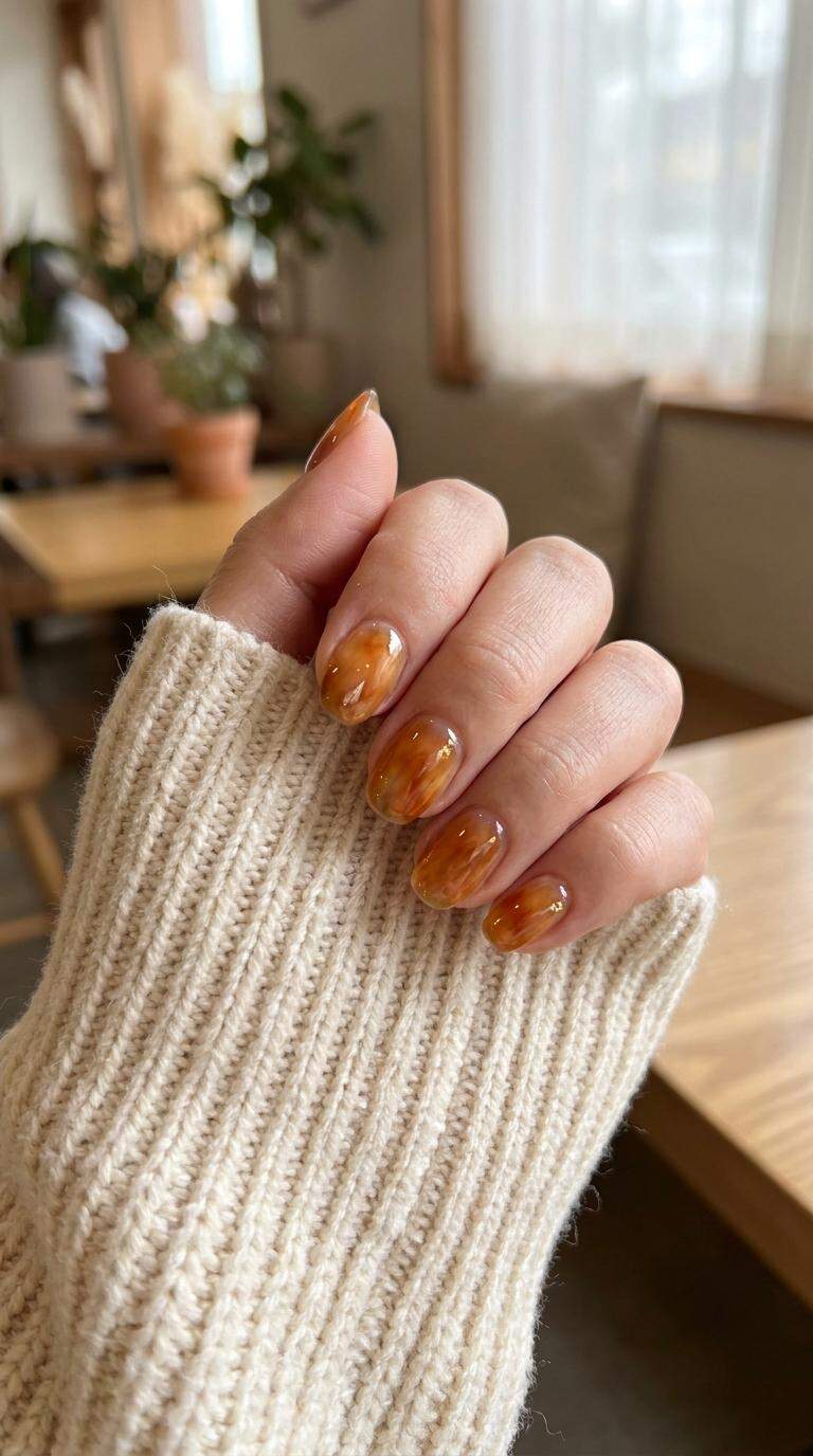Caramel and Honey Gel Tips