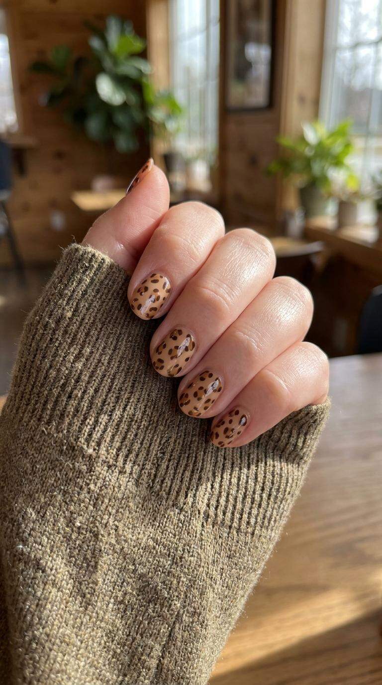 Cheetah Spot Nail Art Design