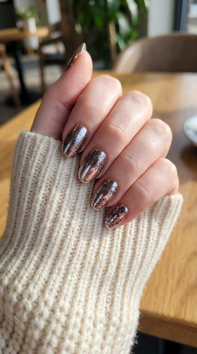 Chrome Nail Stamping Designs