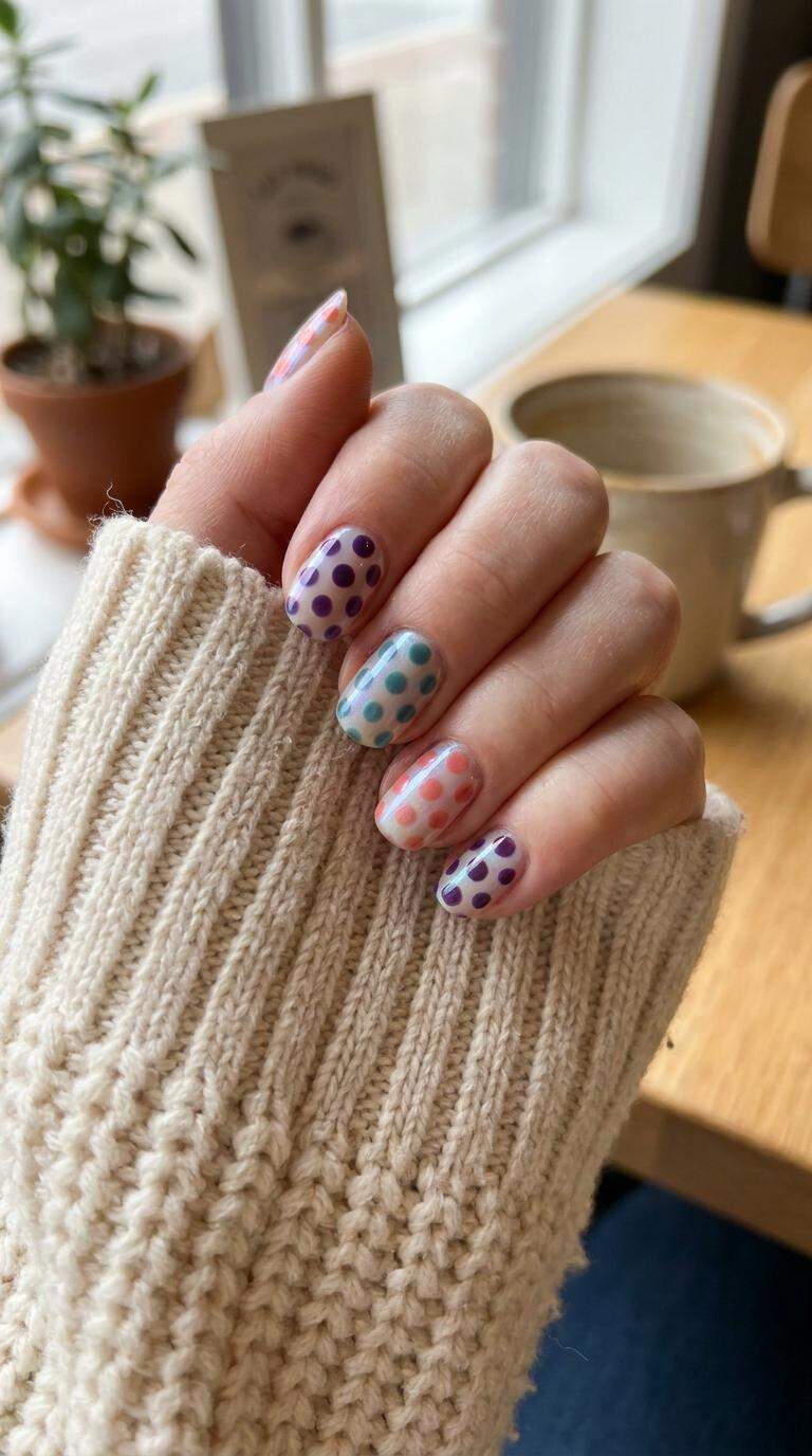 Color-Changing Polka Dot Nail Art