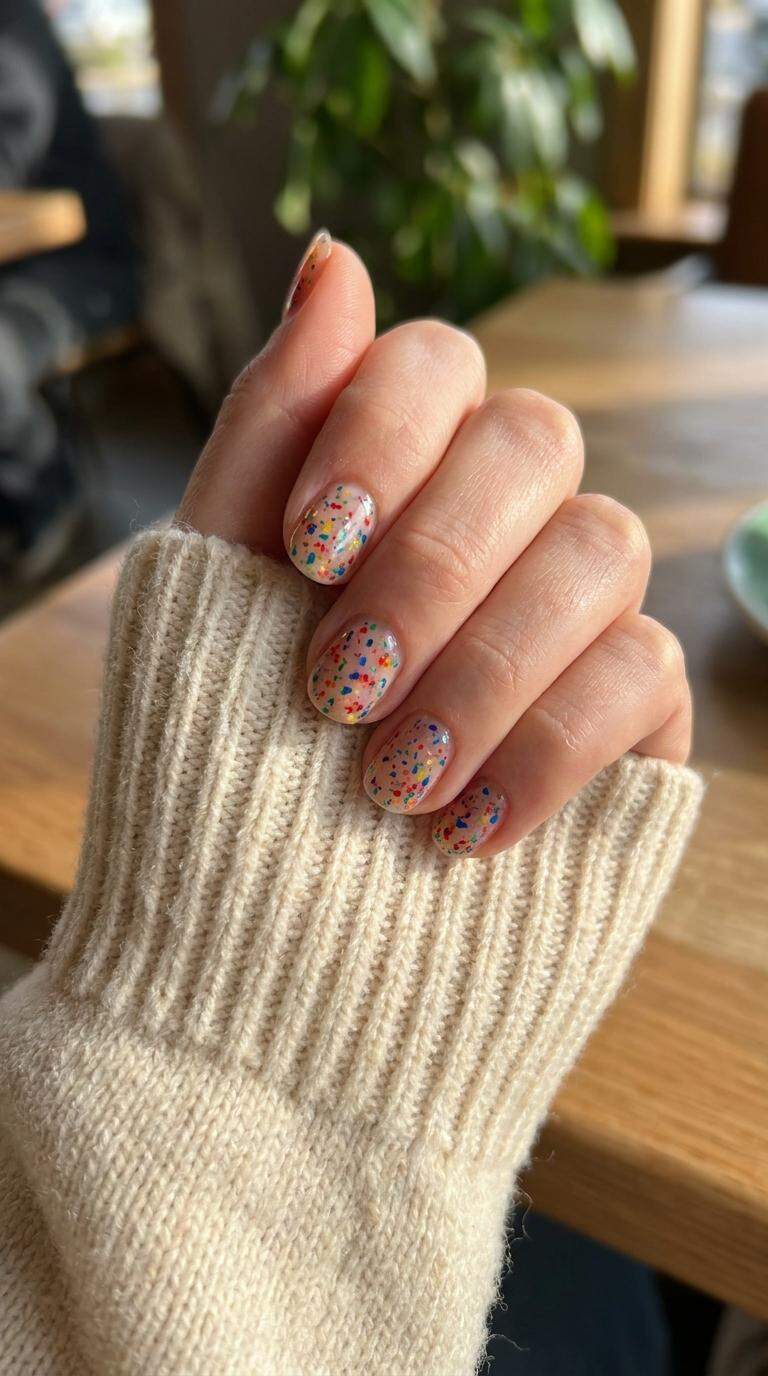 Colorful Confetti Nails