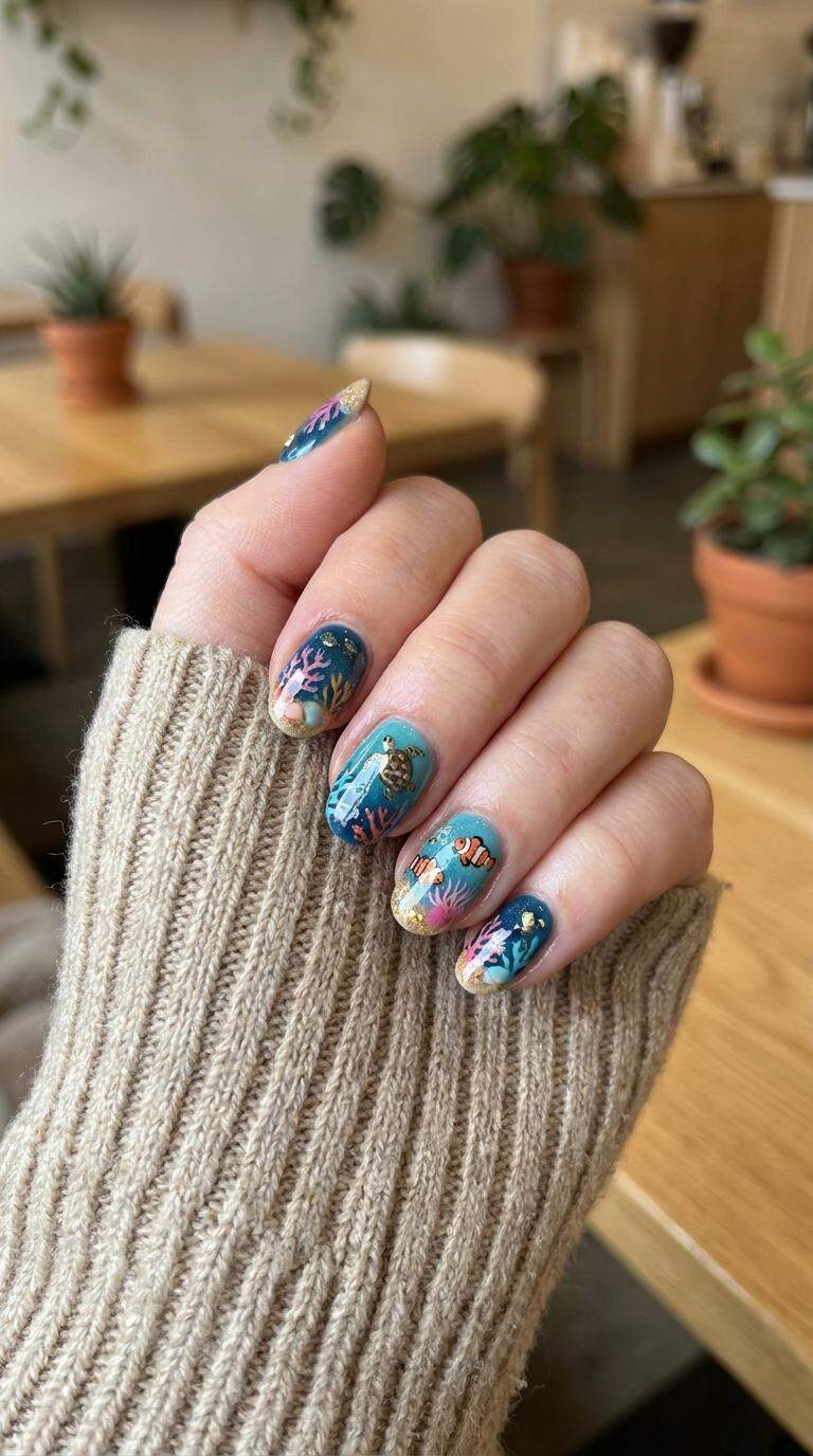 Coral Reef Nails