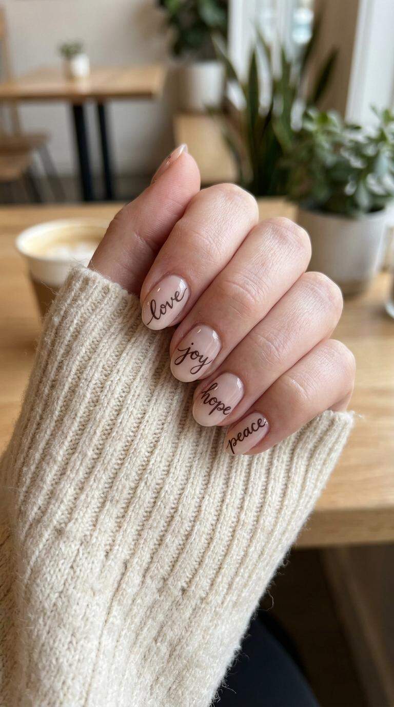 Cursive Lettering Nails