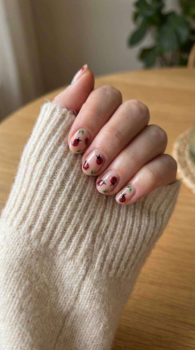 Cute Ladybug Nail Accents