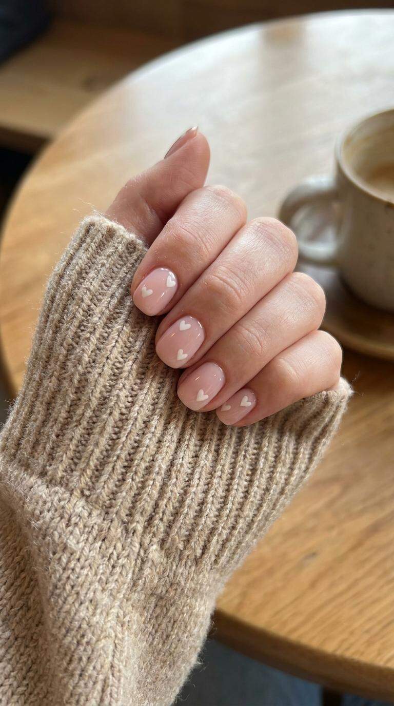 Dainty Heart Nail Art