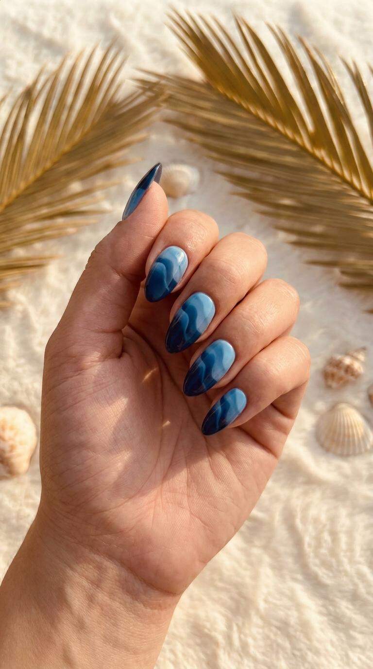 Deep Navy Gradient Waves