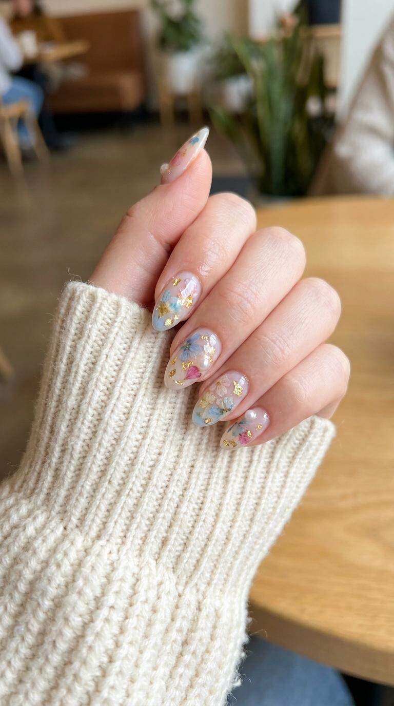 Delicate Floral Nail Art Embellishments