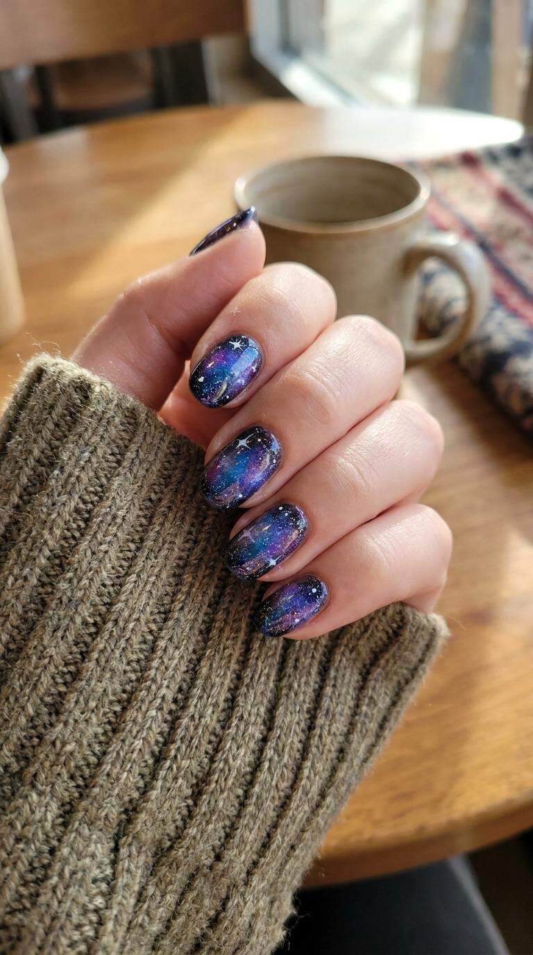 Galaxy Ombre Nail Art