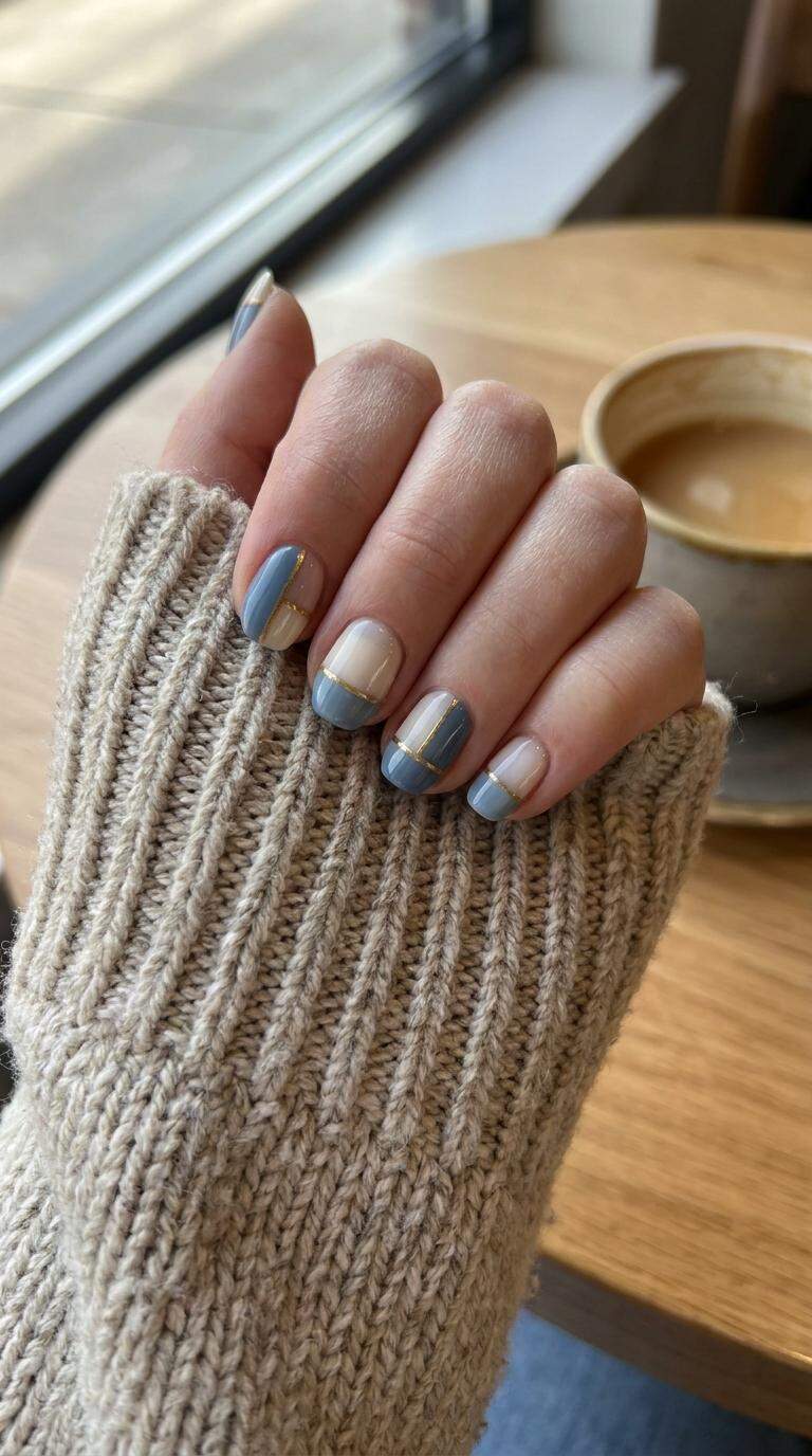 Geometric French Tips