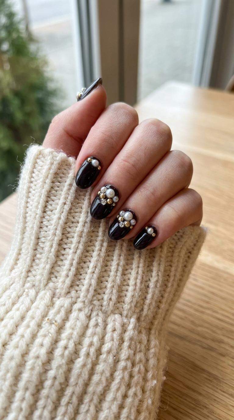 Glamorous Beaded Nail Embellishments