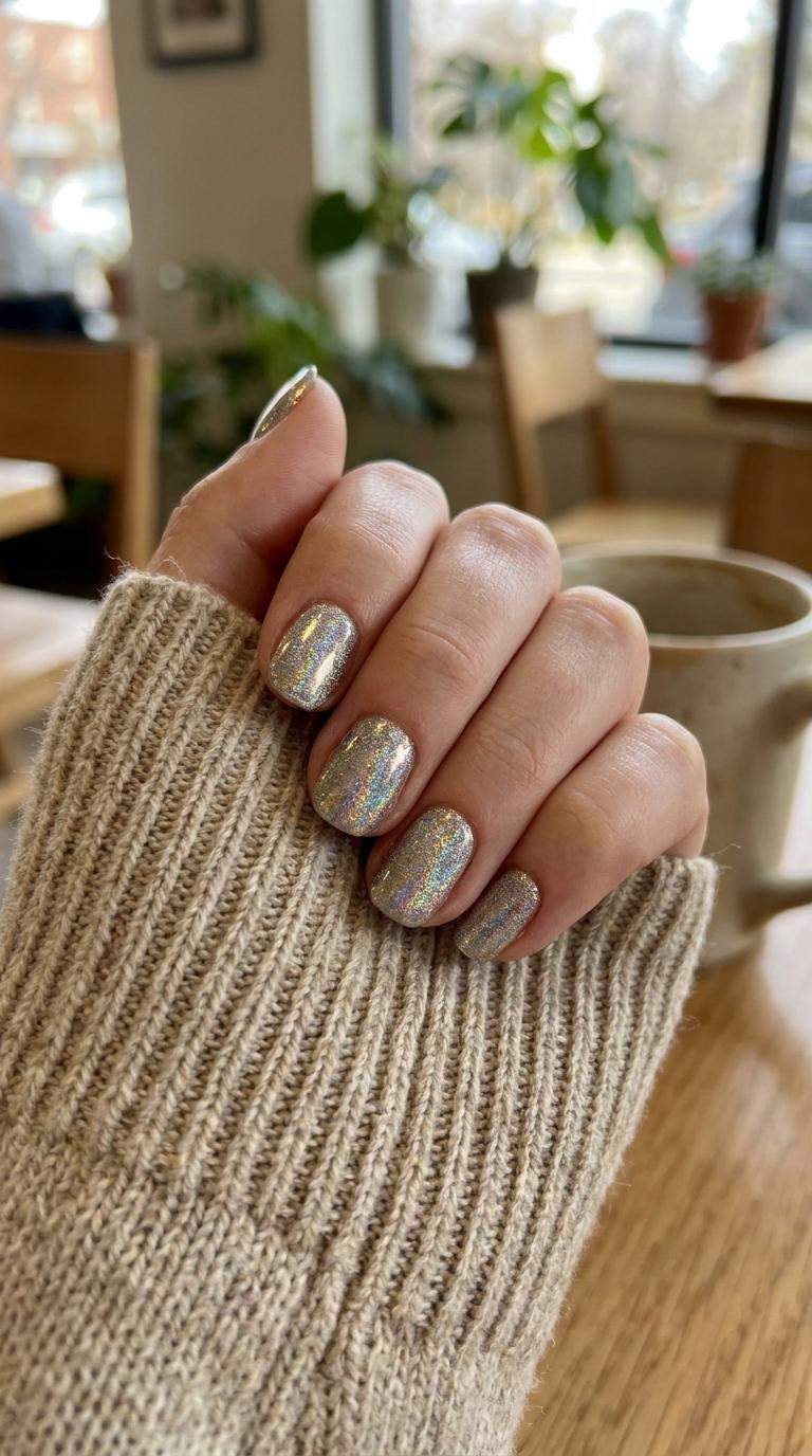 Glitter Chrome Nail Hologram